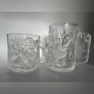 Lot of 2 McDonald's
Batman Forever clear glass mugs - 1995